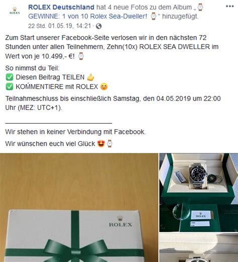 gewinnspiel rolex fake